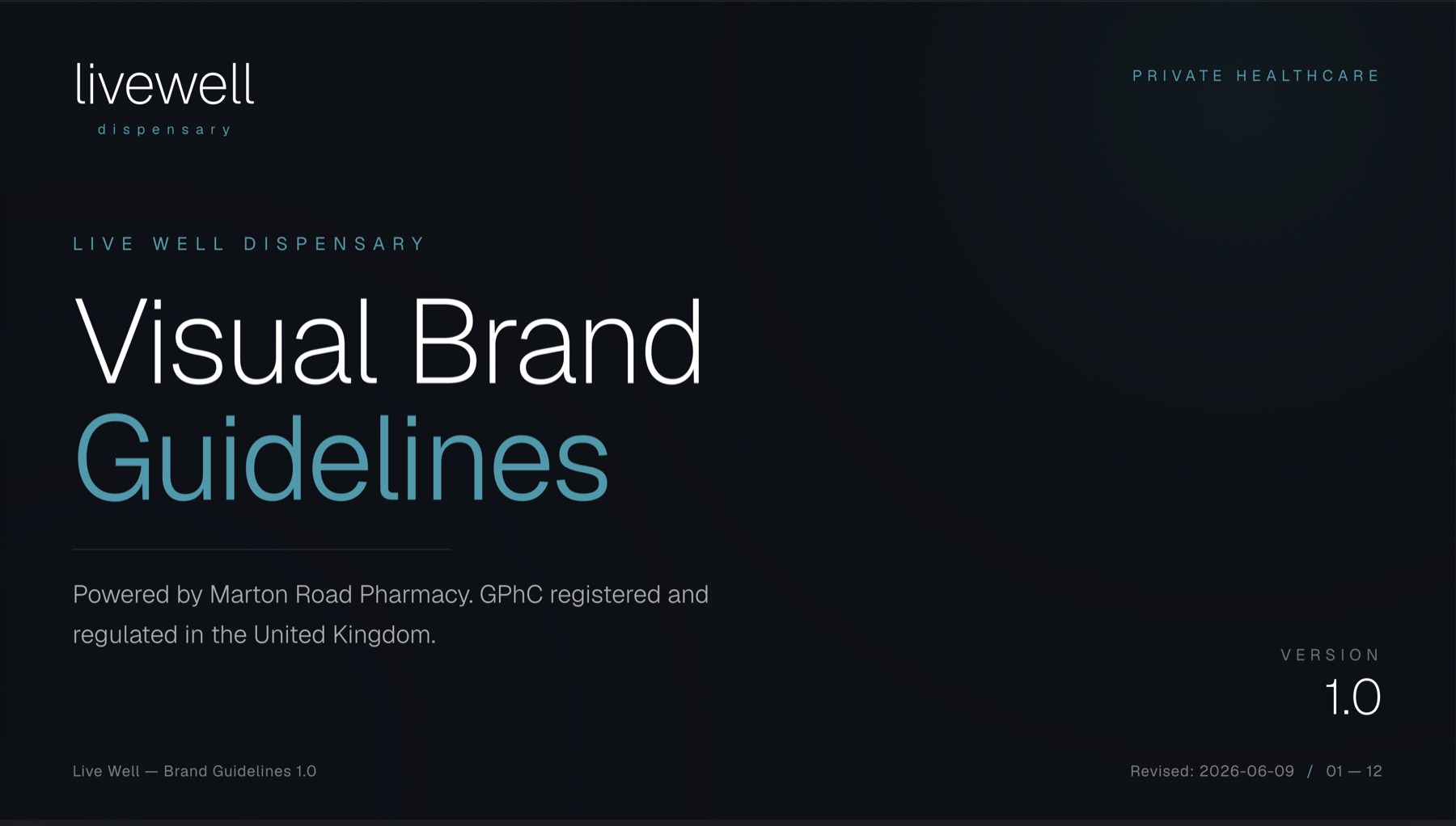 Livewell Dispensary visual brand guidelines created by Pharmacy Mentor