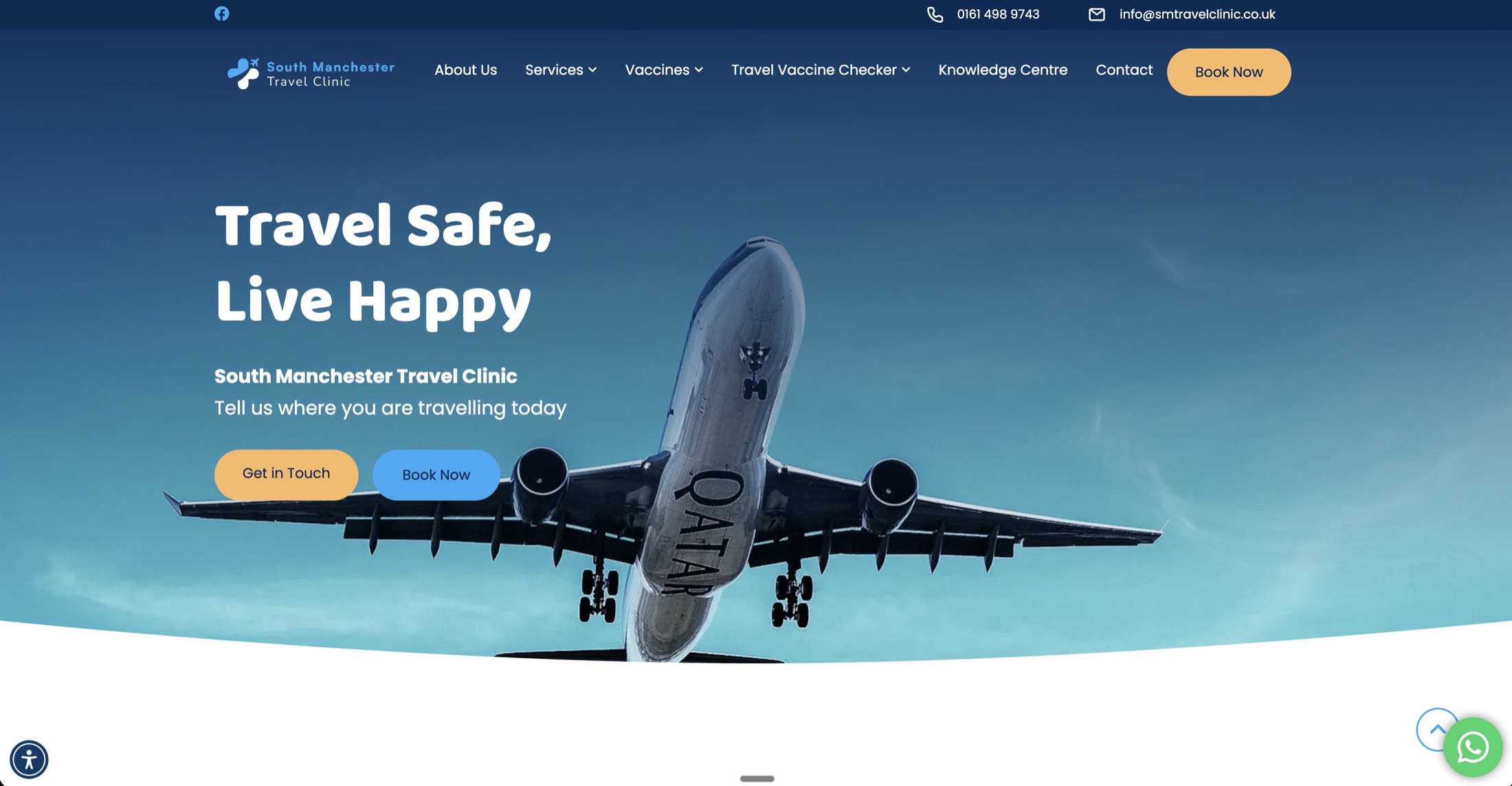 South Manchester Travel Clinic website created by Pharmacy Mentor