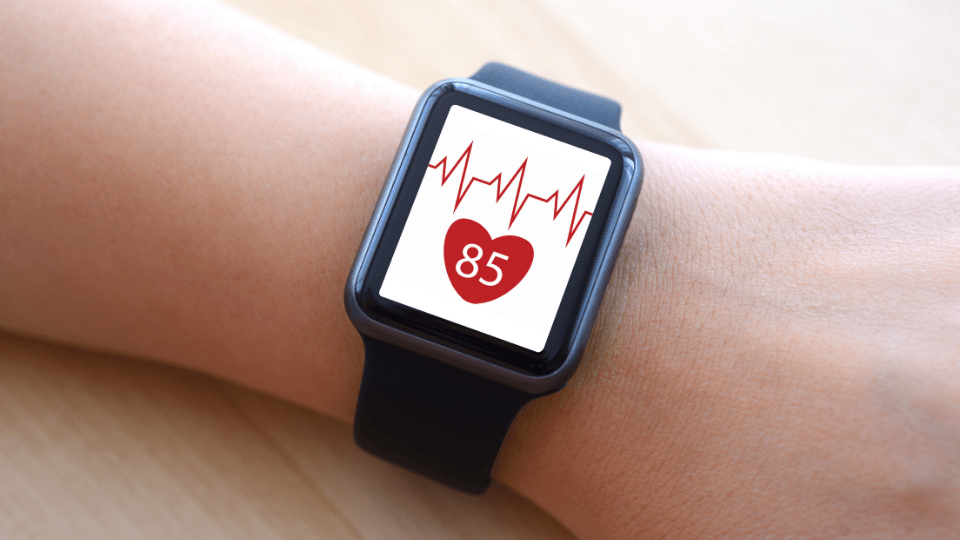 heart rate monitor on a wearable watch