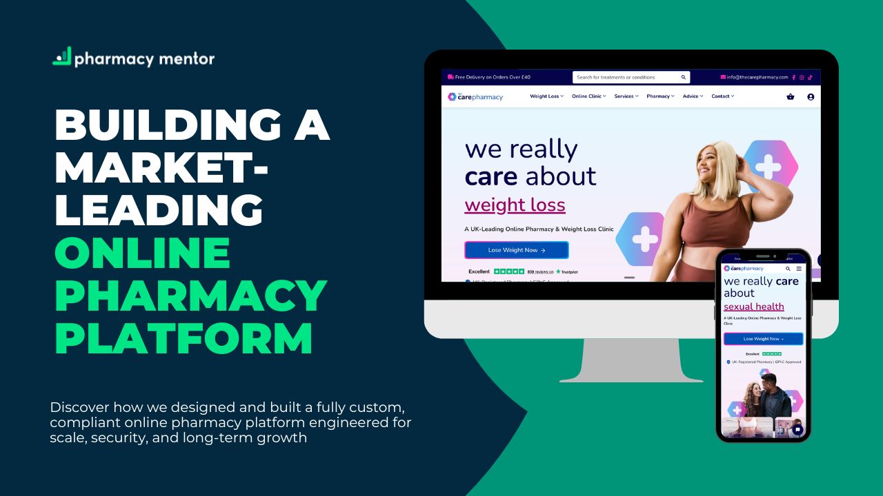Custom online pharmacy platform built for secure, scalable digital operations