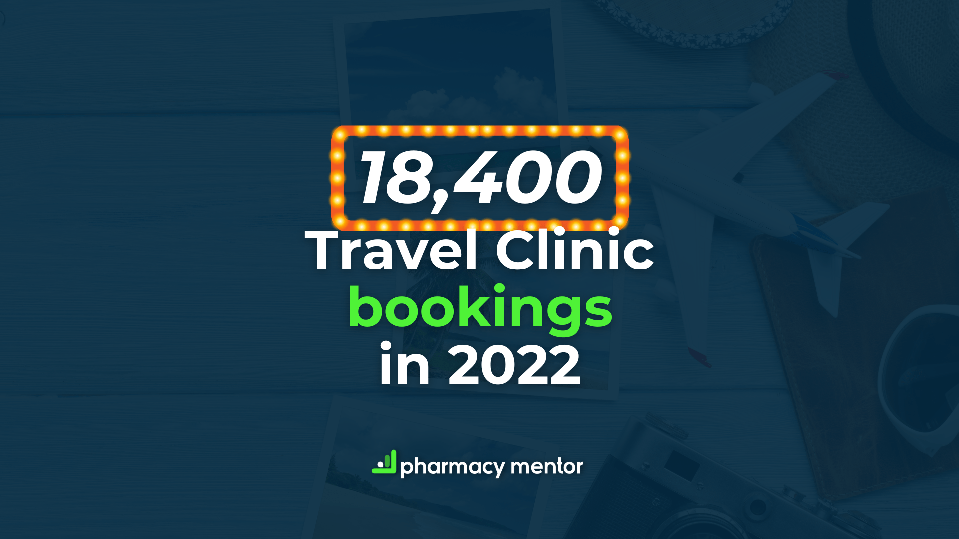 Pharmacy Mentor case study artwork reporting 18,400 travel clinic bookings in 2022
