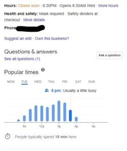 a google my business post showing the public helpful information about Covid-19 policies