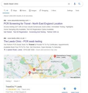 google results page layout