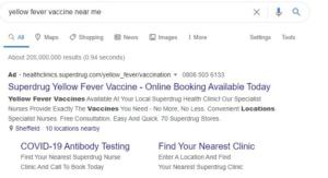 google ads search results page