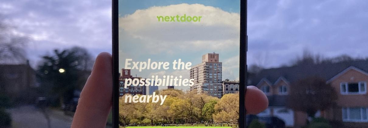 nextdoor social media app on pharmacy mentor phone