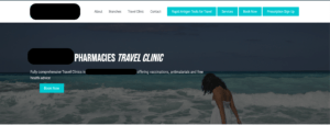 travel clinic web page from pharmacy website